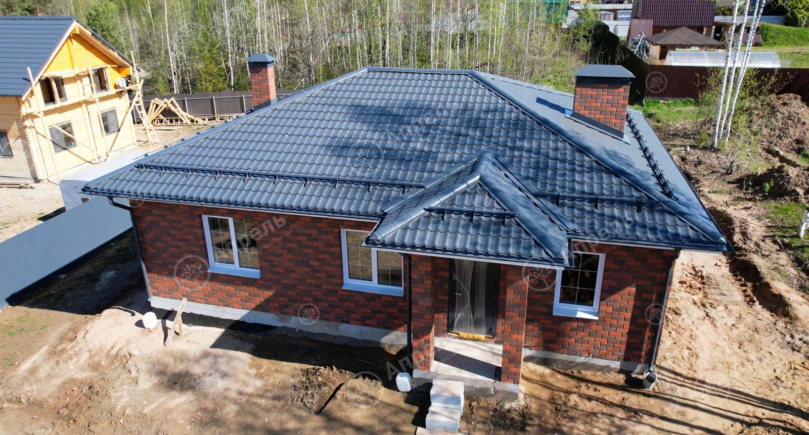 Одноэтажный дом из газобетонных блоков площадью 90 м2 1